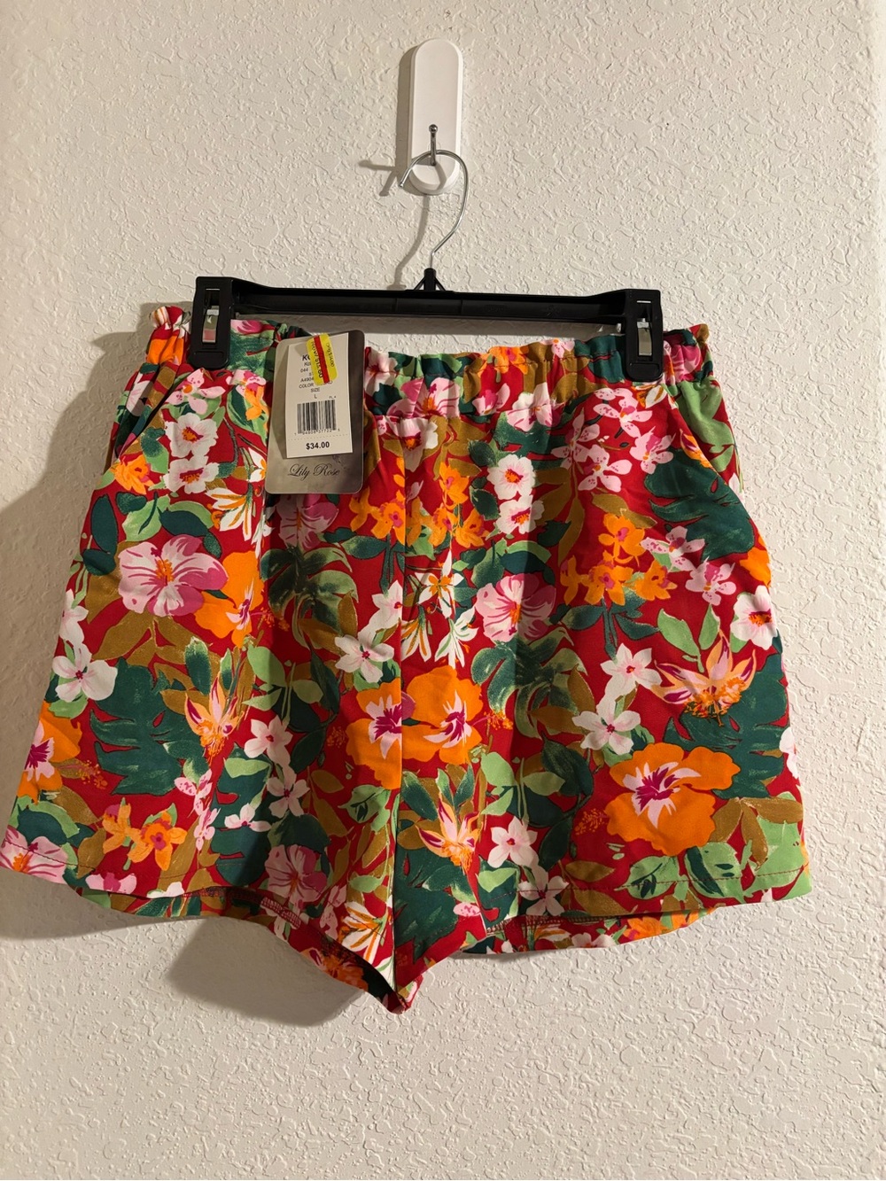 Lily Rose Tropical Floral Pull-On Shorts